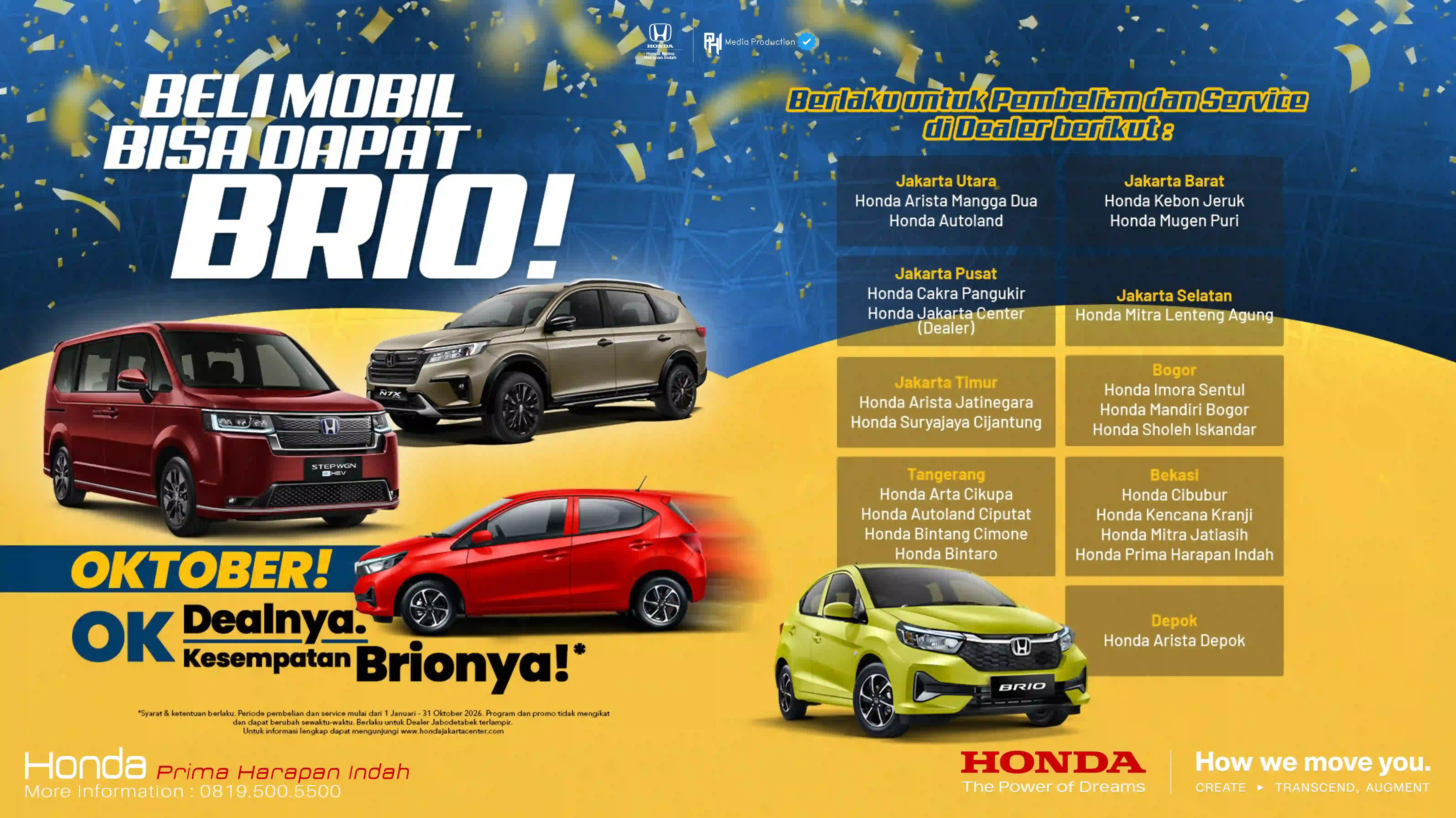 KESEMPATAN MENARIK! Bawa Pulang Honda Brio Bulan I