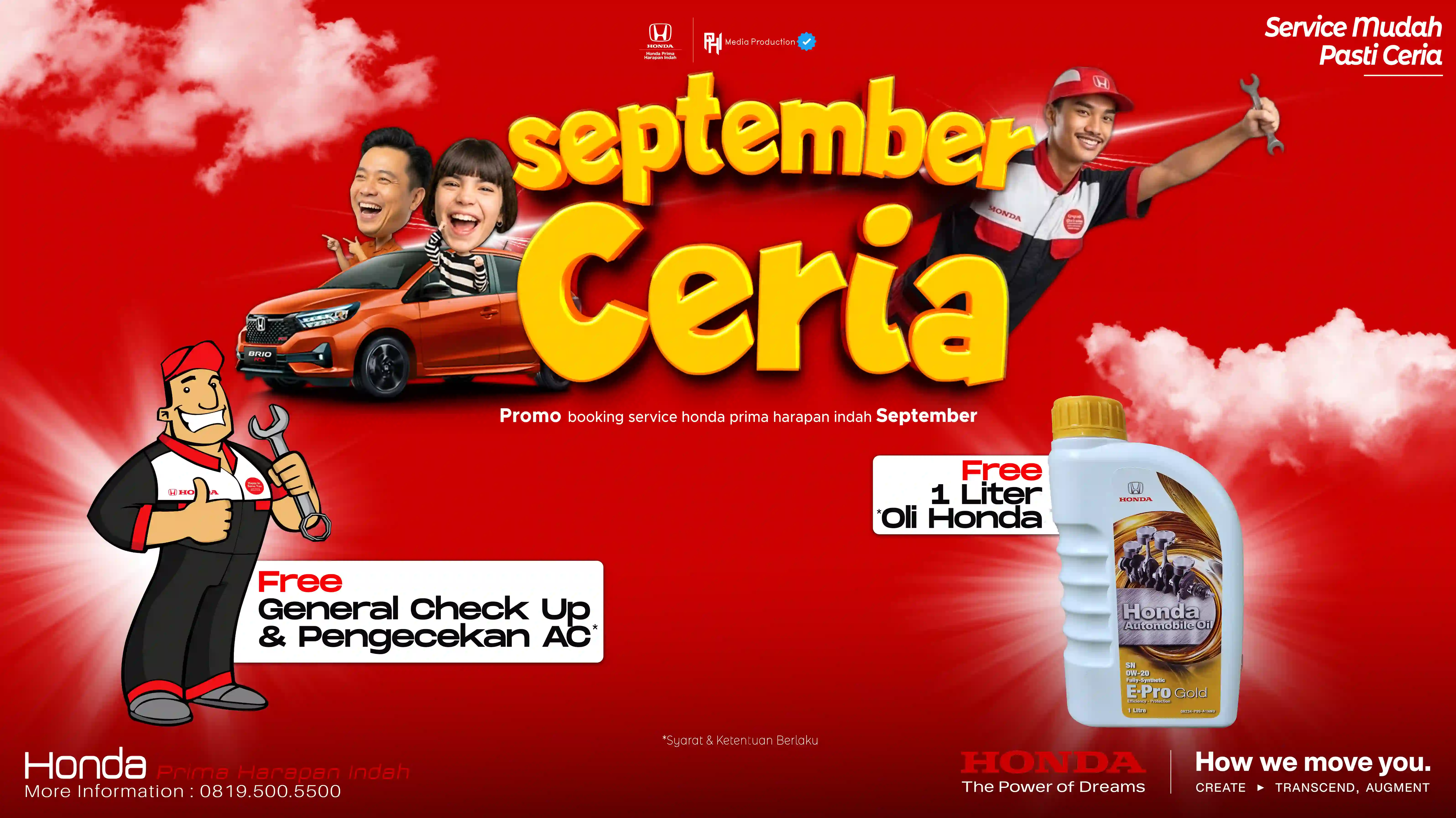 SEPTEMBER CERIA PROMO SERVICE HONDA! 