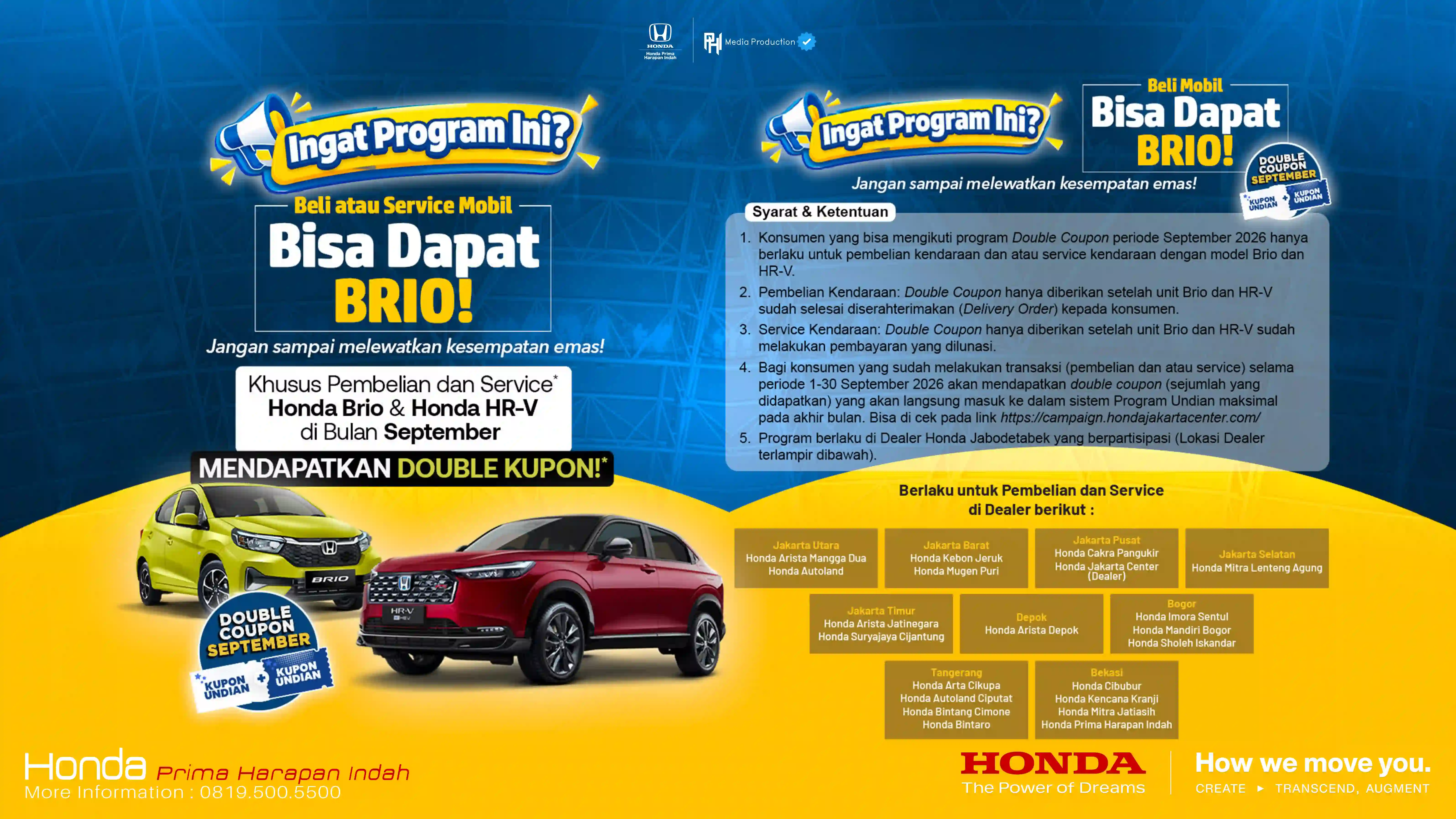 Peluang bawa pulang Honda Brio GRATIS makin besar 